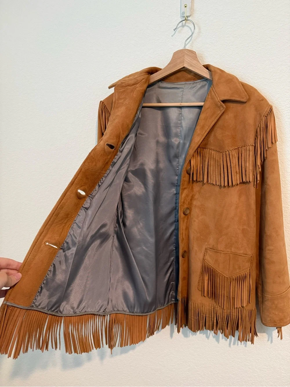 Vintage Fringe Suede Button-Up Jacket K Bar Z Ranchwear